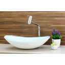 Ver imagem 1 de Kit Banheiro Cuba de Vidro Oval + Torneira Link + Válvula - Branco