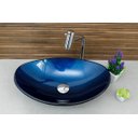 Ver imagem 3 de Kit Banheiro Cuba de Vidro Oval + Torneira Link + Válvula - Azul Marine