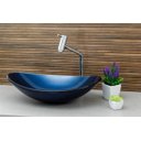 Ver imagem 2 de Kit Banheiro Cuba de Vidro Oval + Torneira Link + Válvula - Azul Marine