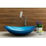 Kit Banheiro Cuba de Vidro Oval + Torneira Link + Válvula - Azul Matisse - 2