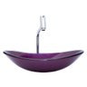 Kit Banheiro Cuba de Vidro Oval + Torneira Link + Válvula - Roxo - 4