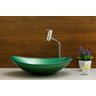 Kit Banheiro Cuba de Vidro Oval + Torneira Link + Válvula - Verde - 2