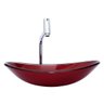 Kit Banheiro Cuba de Vidro Oval + Torneira Link + Válvula - Vermelho - 4