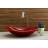 Kit Banheiro Cuba de Vidro Oval + Torneira Link + Válvula - Vermelho - 2