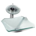 Ver imagem 3 de Kit Banheiro Cuba de Vidro Retrô 30 cm + Torneira Cascata + Válvula - Prata