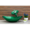 Kit Banheiro Cuba de Vidro Oval + Torneira Cascata + Válvula Click - Verde - 2