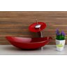 Kit Banheiro Cuba de Vidro Oval + Torneira Cascata + Válvula Click - Vermelho - 2
