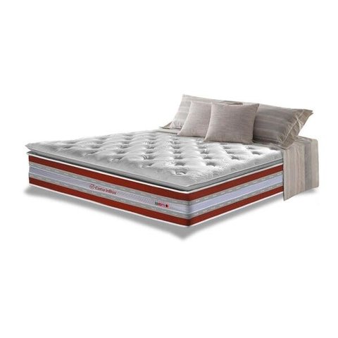 Colchão Queen de Molas Ensacadas D33 com Pillow Top Cama Inbox Select 158x198x32 Vermelho
