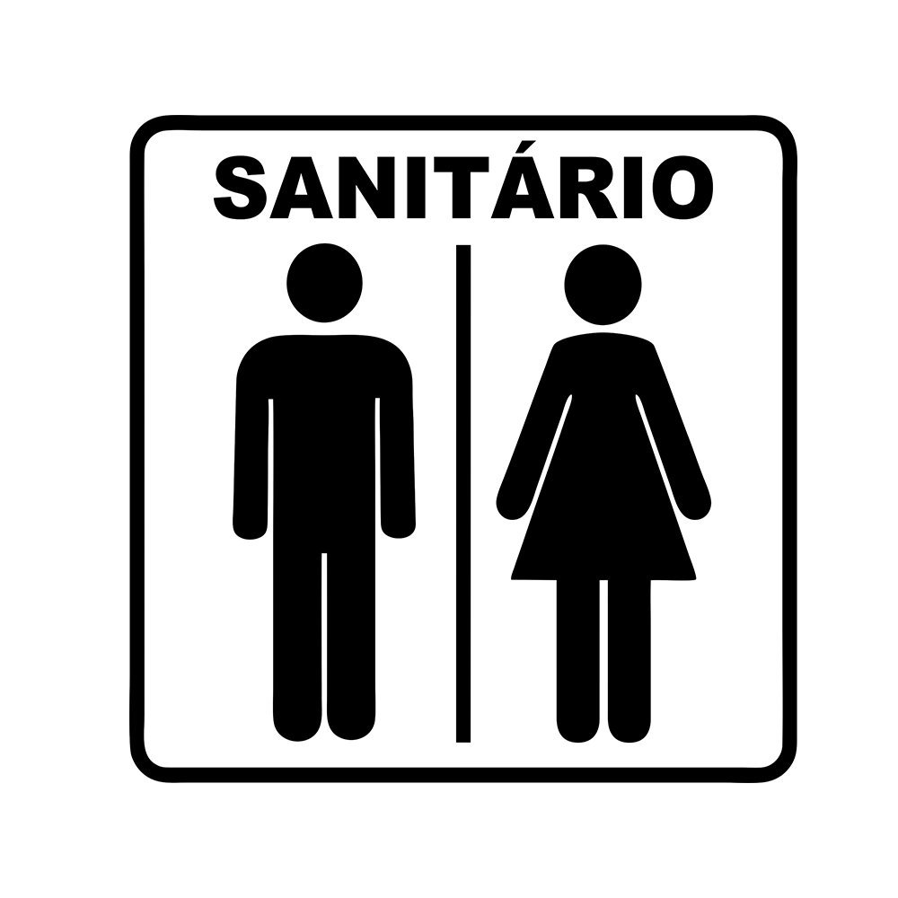 Placa Banheiro Masculino E Feminino Wc Sanitário 15x15cm Ps TaColado 03 Unidades - 1