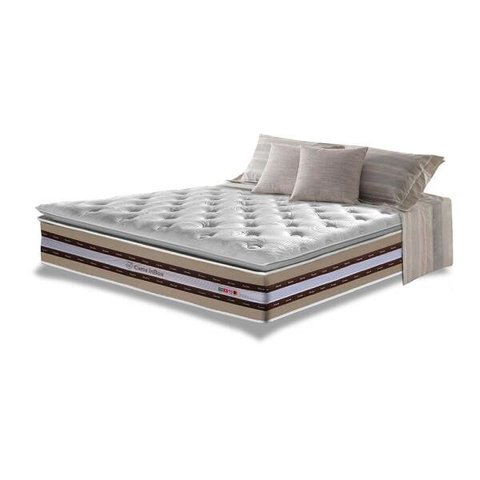 Colchão Queen CAMA INBOX de Molas Ensacadas D33 com Pillow TOP Cama inBox Select 158x198x32 Bege