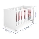 Ver imagem 2 de Quarto Infantil Guarda Roupa 3 Portas, Berço e Cômoda 4 Gavetas Meu Soninho Branco - Fdecor