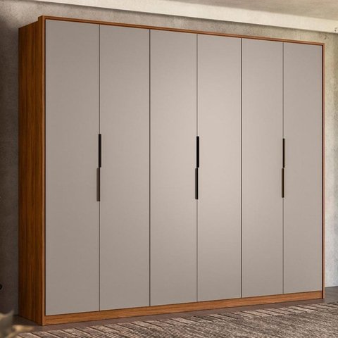 Guarda Roupa Casal Atrice 6 Portas - Demobile:nogueira Touch / Nude Prime Tx