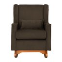 Ver imagem 4 de Poltrona C/ Puff Balanço Amamentação Aurora Veludo Marrom - Lm Decor