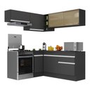 Ver imagem 3 de Armário de Cozinha Completa de Canto com Rodapé Veneza Multimóveis MP2094.898 Preto/Branco