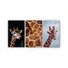 Quadros Decorativos Mosaico Quarto Sala Girafa 3 peças - 126x65cm - 2