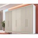 Ver imagem 1 de Guarda Roupa 6 Portas e 6 Gavetas C/ 4 Ripadas Potente Off White - Europa