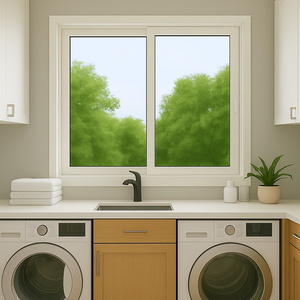 Janela Correr PVC  120x150x8  Bca 2 folhas