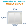Janela Correr PVC  120x150x8  Bca 2 folhas - 4