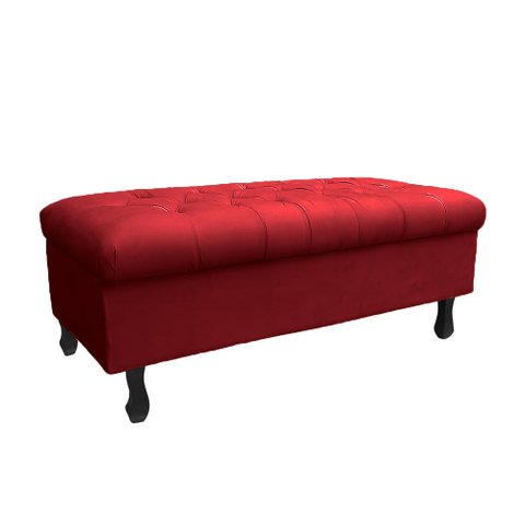 Recamier Bau Bia 80cm Suede Vinho - Dominic Decor