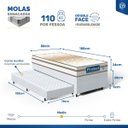 Ver mais imagens de Cama Box com Auxiliar + Colchão de Molas Ensacadas Double Face Pillow Euro Alfa Probel Solteiro 88cm