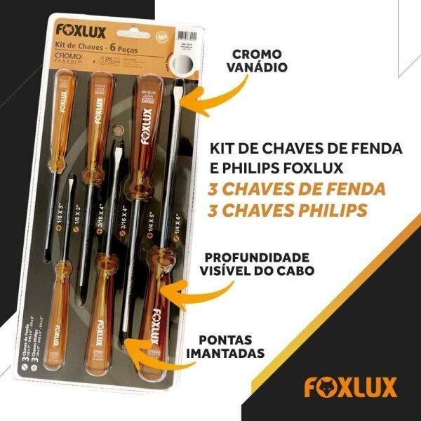 Jogo De Chave De Fenda E Philips Foxlux - 3