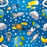 Papel de Parede Adesivo Infantil Astronauta Estrelas Planeta Terra Espaço SSIN-032 - ROLO - 2M X 50c - 1