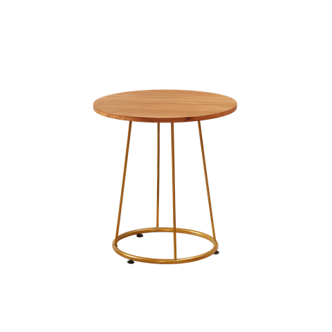 Mesinha Lateral - Mesa de Centro Tampo Madeira Redondo