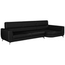 Ver imagem 1 de Sofá com Chaise 3 Lugares 260cm Flames Courino Preto - Sallar Home