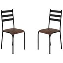 Ver imagem 2 de Kit 2 Cadeiras para Cozinha e Sala de Jantar 541.Sli Preto/Mogno