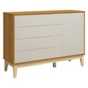 Ver imagem 6 de Quarto de Bebê 4 Portas com Cômoda com Porta Elfe Classic e Berço Americano Danny Areia Savana Aceti