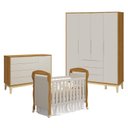 Ver imagem 1 de Quarto de Bebê 4 Portas com Cômoda com Porta Elfe Classic e Berço Americano Danny Areia Savana Aceti