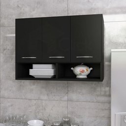 Gabinete Preto 3 Portas Para Sala Suspenso - 5