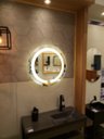 Ver imagem 1 de Espelho jateado Redondo 60cm com LED quente TOUCH