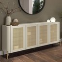 Ver imagem 1 de Aparador Buffet Bend Contemporâneo 4 Portas MDF 180cm Luna com Dourado Casa Lar Shop