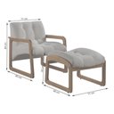 Ver imagem 4 de Poltrona e Puff Lis em Linho Bouclê com Base de Madeira