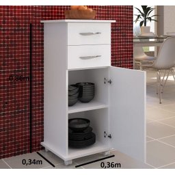 Armário Balcão Branco Base Bebedouro Móveis de Cozinha - 4