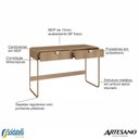 Ver mais imagens de Escrivaninha 2 Gavetas 125cm Luna Orgânica Pé Metal - Artesano