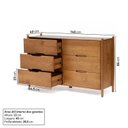 Ver imagem 6 de Conjunto Cama Casal com Mesas de Cabeceira, Cômoda 6 Gavetas e Baú Baru CabeCasa MadeiraOriginals