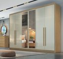 Ver imagem 2 de Guarda Roupa Casal com Espelho 6 Portas 6 Gavetas - Livorno-cumaru/fendi - Móveis Novo Horizonte