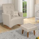 Ver imagem 7 de Sofá Cadeira Poltrona de Amamentação e Balanço Ana C/ Puff Linho Bege - Anjo de Casa