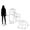 Ver imagem 2 de Sofá Cadeira Poltrona de Amamentação e Balanço Ana C/ Puff Linho Bege - Anjo de Casa