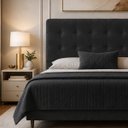 Ver imagem 2 de Cabeceira para Cama Casal King Estofada 1,93 m Iza Vilajo – Suede Preto