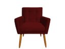 Ver imagem 3 de Kit Namoradeira + 2 Poltronas Decorativa Onix Suede Marsala Pés Madeira Mz Decor