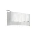 Ver imagem 2 de Armário Branco Aéreo Suspenso de Parede 4 Portas Cozinha Lavanderia Quarto