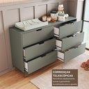 Ver mais imagens de Cômoda para Quarto Infantil 6 Gavetas 100% MDF Alice Verde/Verti/Freijó