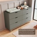 Ver imagem 7 de Cômoda para Quarto Infantil 6 Gavetas 100% MDF Alice Verde/Verti/Freijó