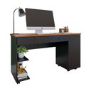 Ver imagem 3 de Escrivaninha para Computador Makalu com 1 Porta e 2 Gavetas Mel/Preto