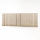Ver imagem 2 de Cabeceira Painel Cama Box King Size Siri 200cm com Led Linho Bege - Abmaza
