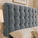 Ver imagem 3 de Cabeceira Ana Estofada Veludo p/ Cama Box Casal King 195cm Quarto