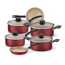 Ver imagem 1 de Jogo de Panelas Turim 6 Peças Alumínio Antiaderente PTV Vermelho - Tramontina